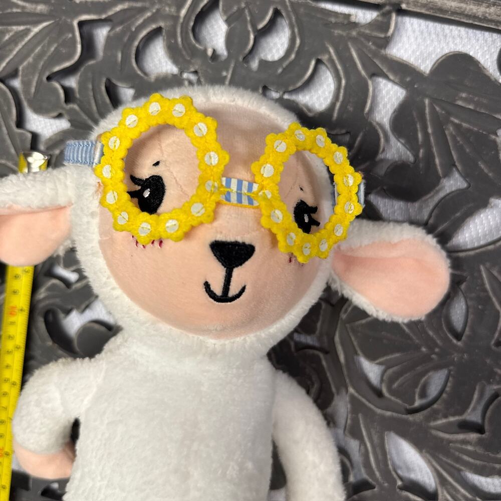 Matilda Jane Lamb Plush Stuffed Animal Doll with Dress Outfit and Yellow Glasses - Picture 5 of 13